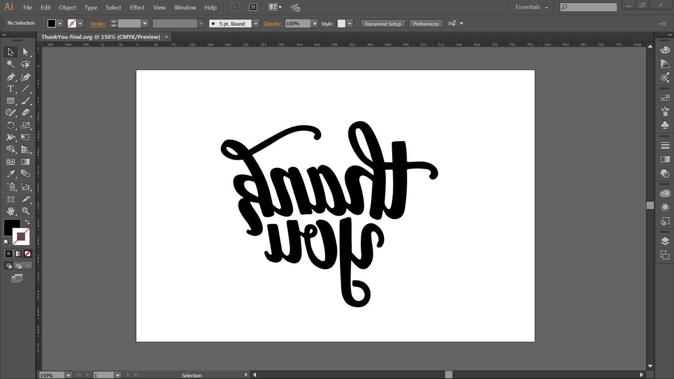 Design the stamp as a vector graphic, making sure to mirror the final stamped image.