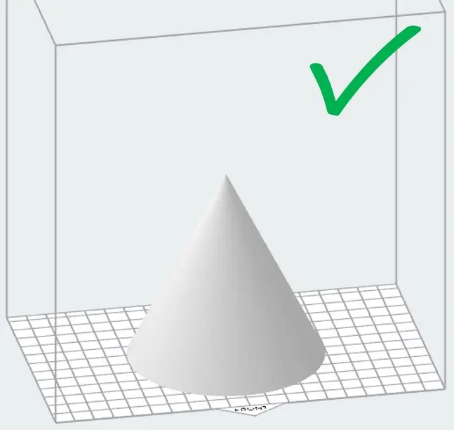 Orienting a cone so it converges as it prints