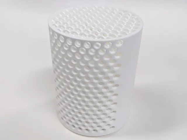 White 3D printed part